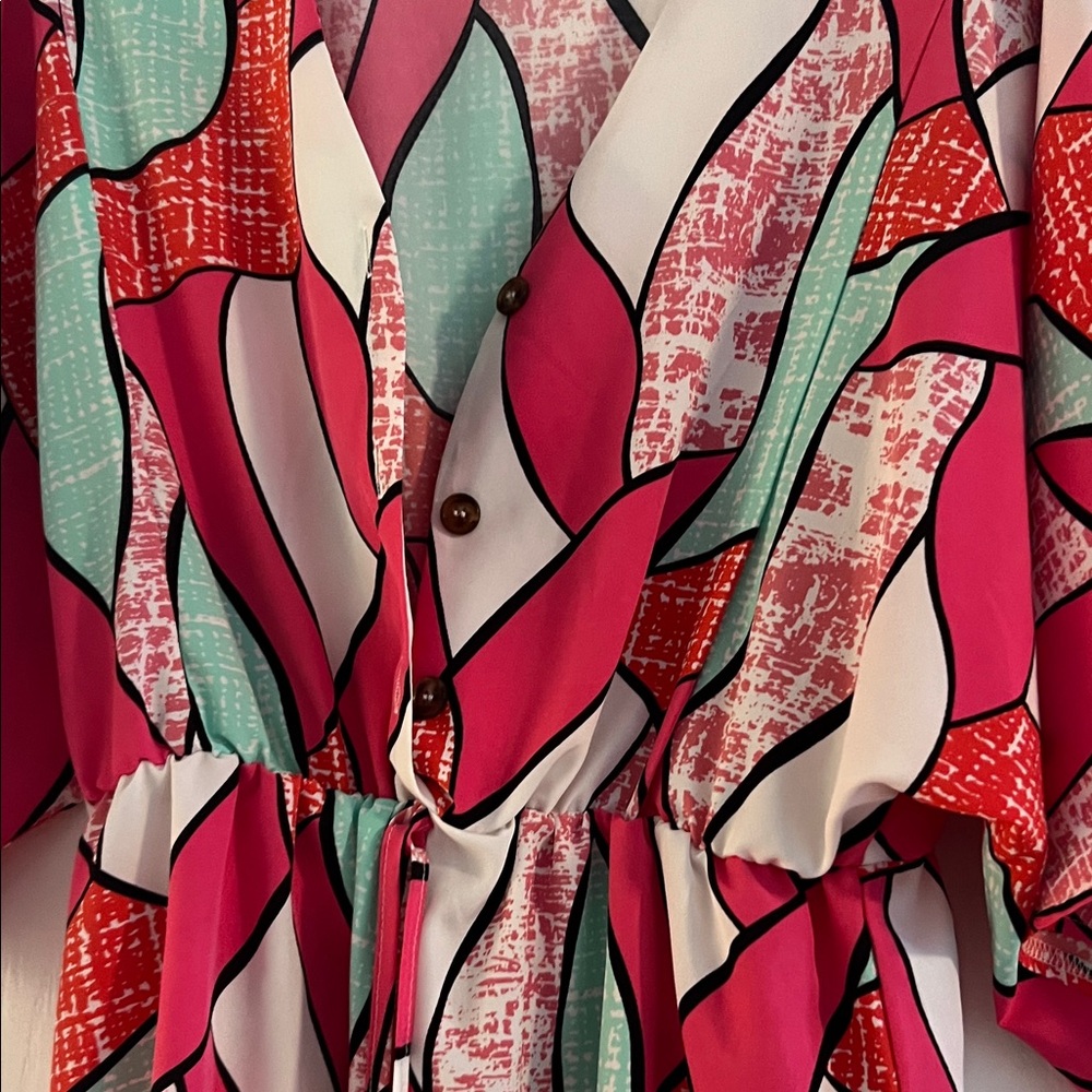 Colorful Abstract Print Romper - Picture 3 of 4